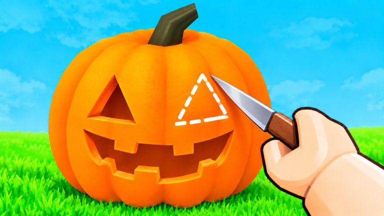 Official Carve a Pumpkin thumbnail of an orange jack-o-lantern and a carving knife